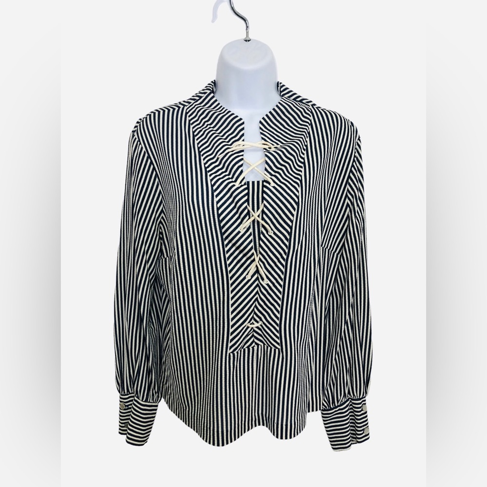 Vtg 50’s Mode O Day Surfer Beach Boho Hippy Long Sleeve Striped 1950s EUC